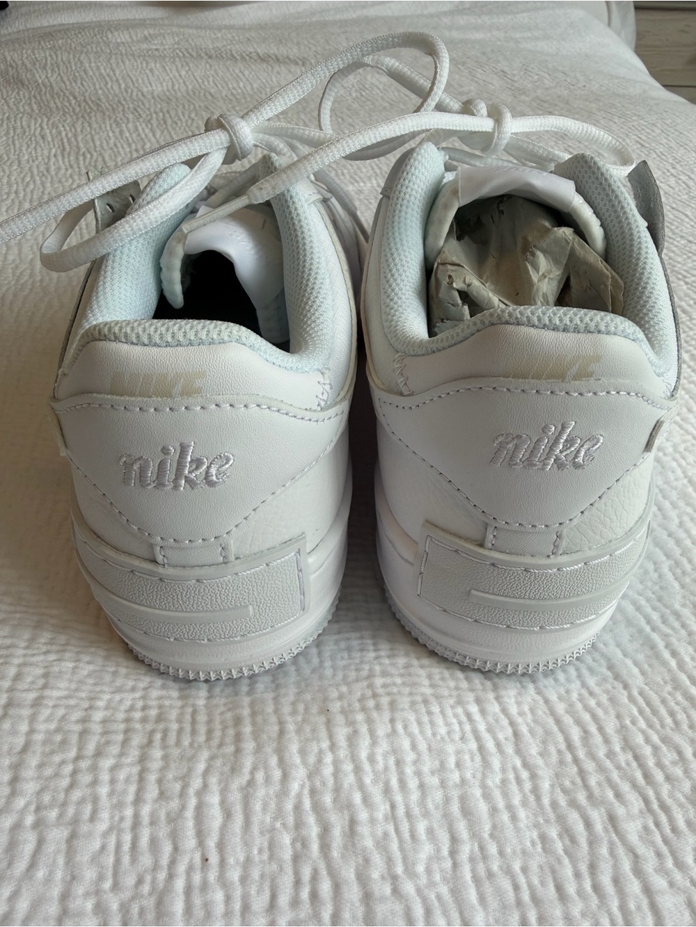 NWT Nike Air Force 1 Shadow Triple White Sneakers Women’s 8 - Picture 10 of 10
